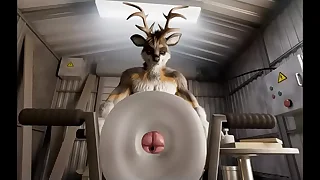 Furry execute pau gigante gozando muito