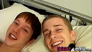 Two cute emo gay boys take a crack at hardcore anal sex until they cum